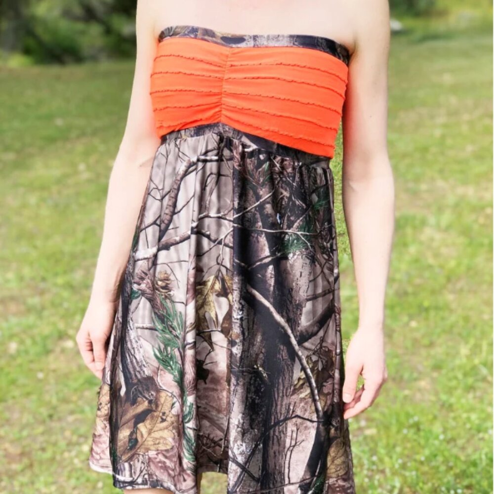 Orange Camo Bridesmaid Dress Camo Wedding Dress Camouflage Made in USA